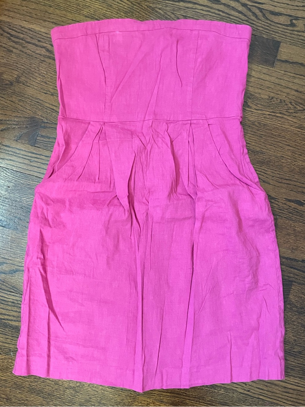 Theory Pink 100% Cotton Strapless Dress w/ Pockets – Size 8